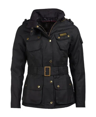 Barbour International Waxed Jacket In Black