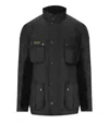 Barbour Logo Patch Waxed Field Jacket In Black
