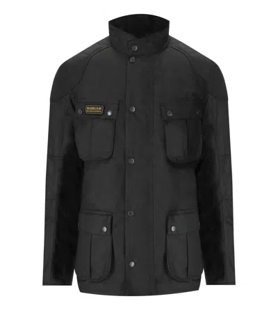 BARBOUR BARBOUR INTERNATIONAL WINTER LOCKSEAM WAX BLACK JACKET