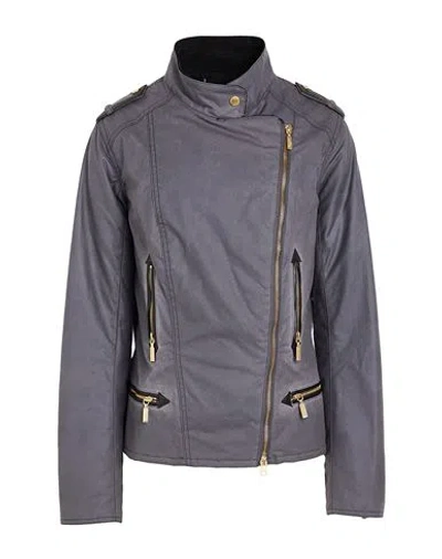 Barbour International Woman Jacket Slate Blue Size 10 Cotton