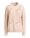 Barbour International Woman Sweater Blush Size 10 Acrylic, Merino Wool, Alpaca Wool In Pink