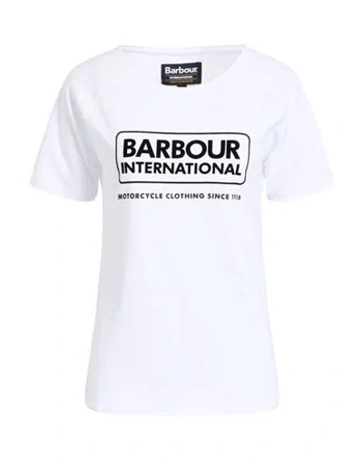 Barbour International Woman T-shirt White Size 10 Cotton, Elastane