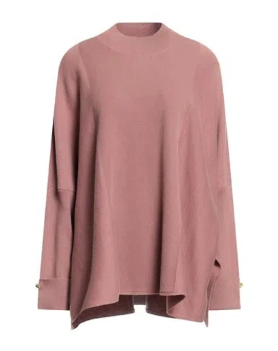 Barbour International Woman Turtleneck Antique Rose Size 12 Cotton In Brown