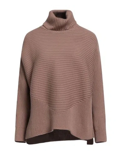 Barbour International Woman Turtleneck Light Brown Size 14 Cotton