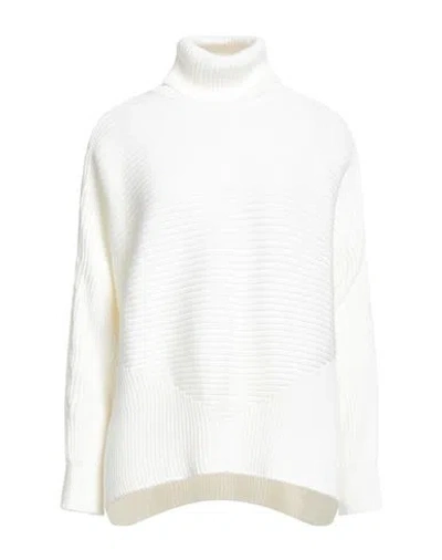 Barbour International Woman Turtleneck White Size 14 Cotton