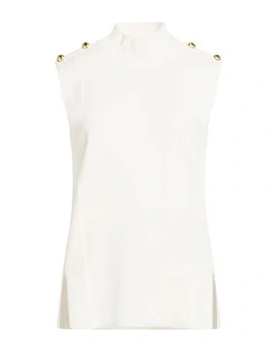 Barbour International Woman Turtleneck White Size 14 Cotton