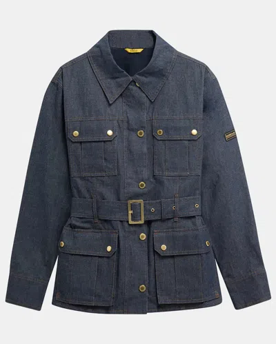 Barbour International Womens Denim International Casual Jacket In Blue