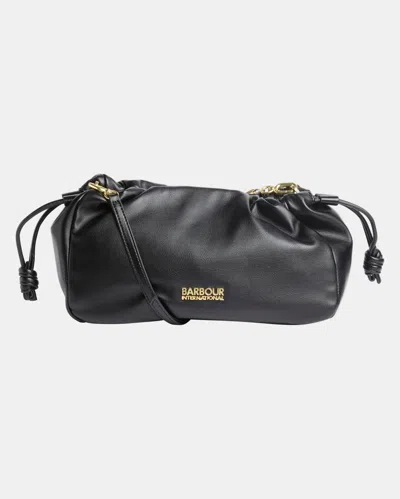 Barbour International Womens Soft Drawcord Shoulder Bag In Black