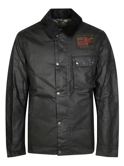 Barbour International Workers Wax Men's Waxed Jacket In Nero