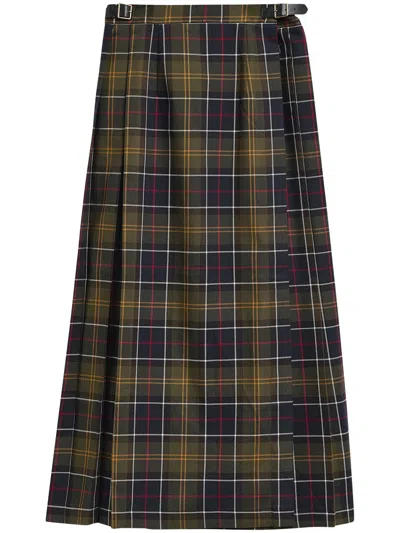 Barbour Irene Tartan Midi Skirt In Pattern