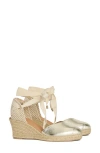 Barbour Isla Espadrille Wedge In Gold
