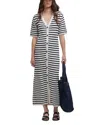 BARBOUR ISLA STRIPED KNIT MIDI DRESS