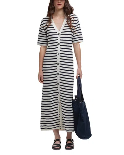 Barbour Isla Striped Knit Midi Dress In Multi