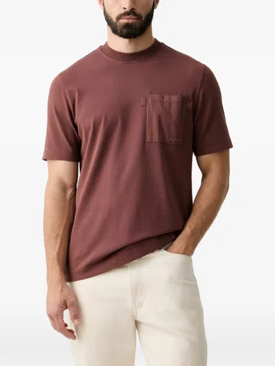 Barbour Ivergill Logo-embroidered Patch-pocket T-shirt In Brown