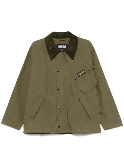 Barbour Ivy Green Jacket With Press-stud Fastening