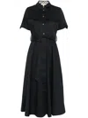 Barbour Ivy Belted Waist Midi Dress With Pockets In Blue