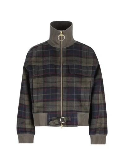 Barbour Ivybridge Tartan-check Zip-up Jacket In Grey