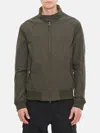 Barbour Dark Green Front Zip Jacket In Beige