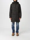 Barbour Logo-embroidered Parka Coat In Black