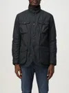 Barbour Ogston High-neck Waxed Jacket In Black