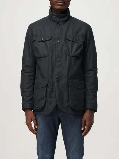 Barbour Ogston High-neck Waxed Jacket In Black