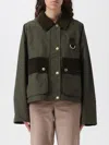Barbour Stylish Jacket With Contrast Collar And Pockets In Green