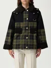 Barbour Elaine Hooded Corduroy-trimmed Checked Waxed-cotton Jacket In Black