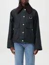 Barbour Oversized Jacket With Corduroy Collar In Grün