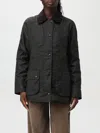 Barbour Collared Button-up Corduroy Jacket In Olive