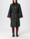 Barbour Milda Waxed Trench Coat In Blue