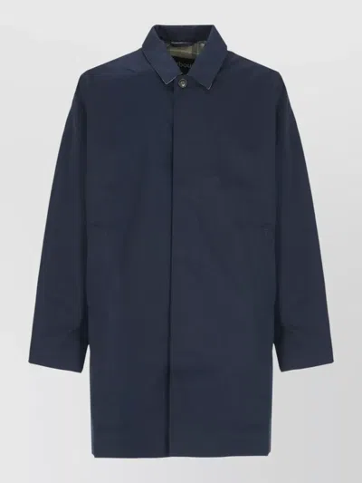 Barbour Jacket Collar Neckline Long Sleeves Waterproof In Blue