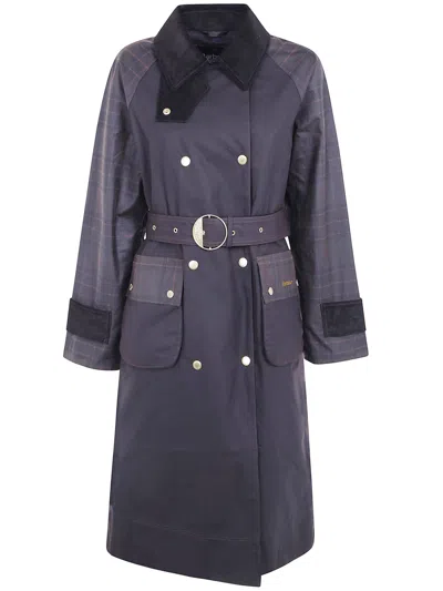 Barbour Elva Belted Checked Jacket In Animal Print