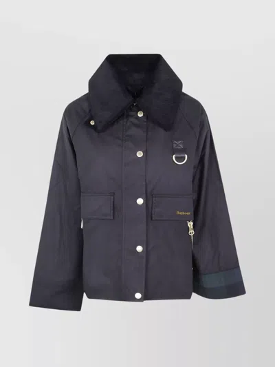 Barbour Jacket Featuring Corduroy Collar And D-ring In Black