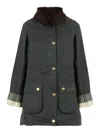 Barbour Bottle Green Cotton Beadnell Wax Jacket In Green