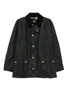 Barbour Waxed-effect Parka Jacket In Black
