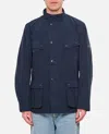 Barbour Front Button Closure Jacket With Ribbed Collar In Blue