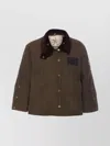 Barbour Jacket Plaid Pattern Corduroy Collar