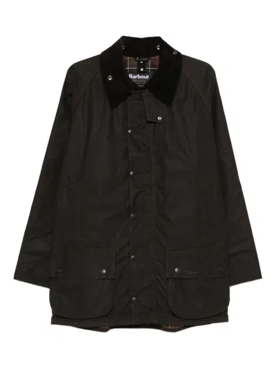 Barbour Button-up Corduroy-collar Coat In Brown