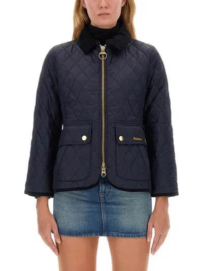 Barbour Jacket With Zip In Blue