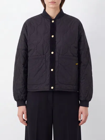 Barbour Jacket Woman Color Black In Blue