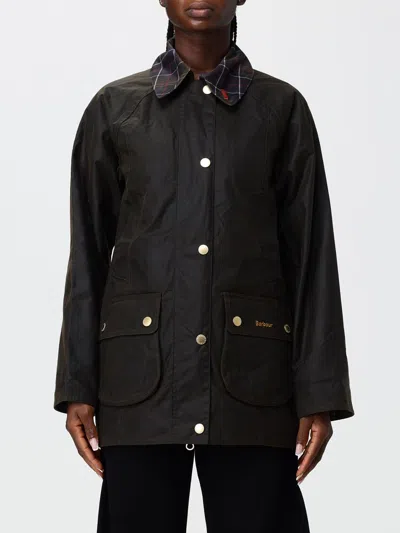 Barbour Jacket Woman Color Green In Black