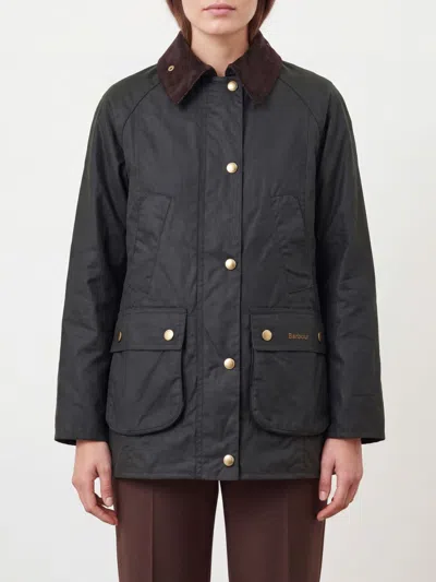 Barbour Jacket Woman Color Green In Black