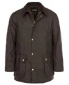 Barbour Ashby Corduroy Collar Water Resistant Waxed Cotton Jacket In Brown