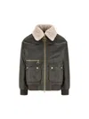 Barbour Womens Archive Olive Maxine Faux-fur-collar Waxed-cotton Jacket In Black