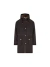 Barbour Drawstring-hood Waxed-cotton Jacket In Brown