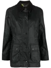 Barbour Collared Button-up Corduroy Jacket In Black