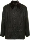 Barbour Bedale Jacket In Waxed Recycled Fabric In Black