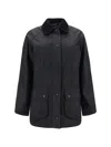 Barbour Breadnell Waxed Jacket In Black