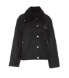 Barbour Cotton Wax Long Sleeve Blazer With Pockets In Black