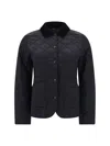 Barbour Quilted Jacket With Diamond Pattern In Black